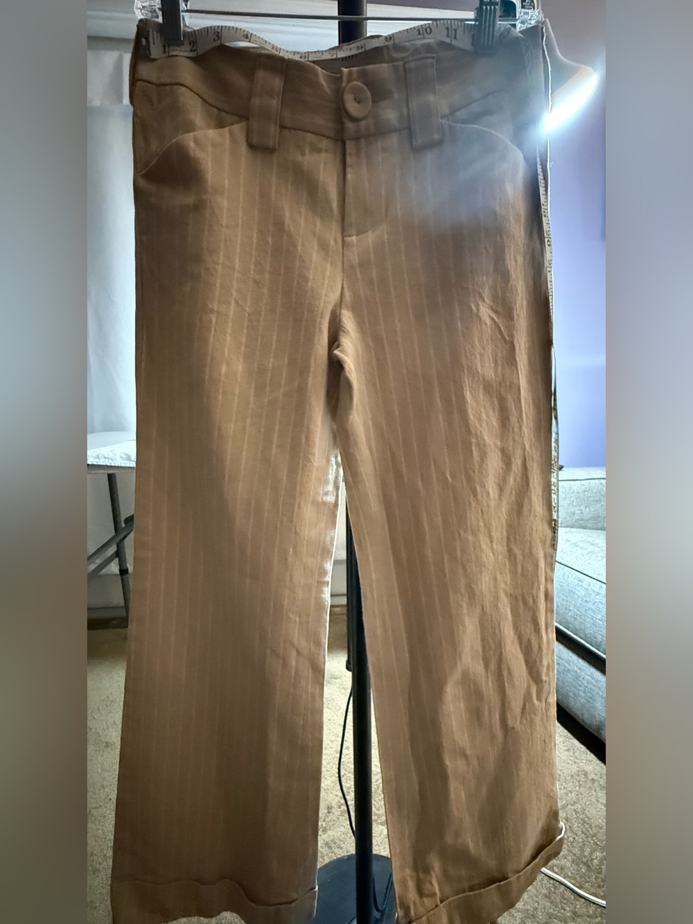 Banana Republic Tan Striped Stretch Wide Leg Pants Size 4